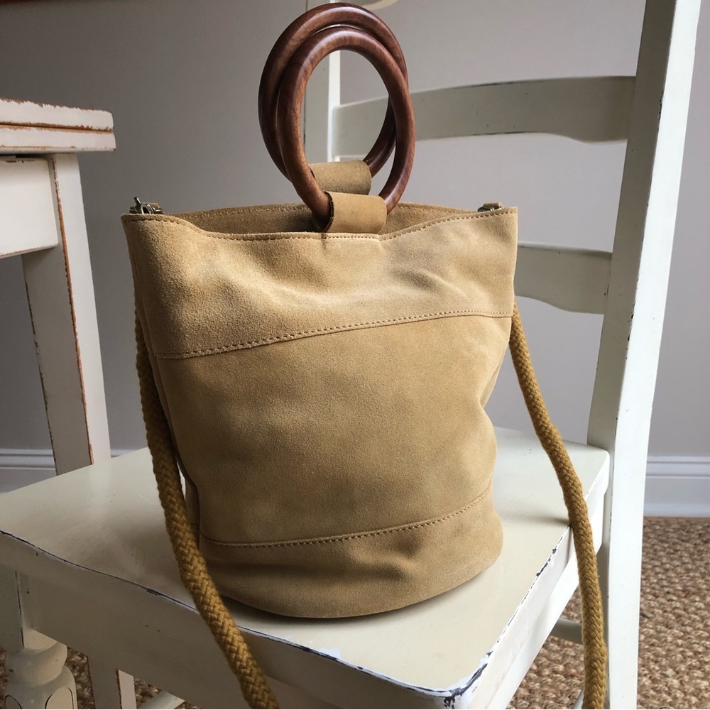 New: Lucky Brand Suede Bucket Bag with Optional Strap. - Picture 8 of 14
